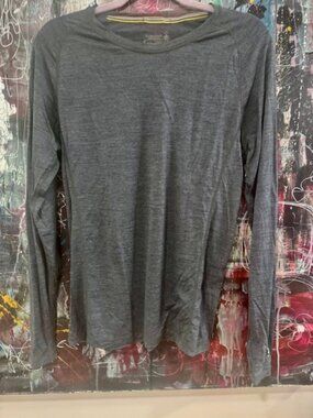 Mens Smartwool Merino Sport 120 Ultralite Long Sleeve Charcoal Heather Sz Small